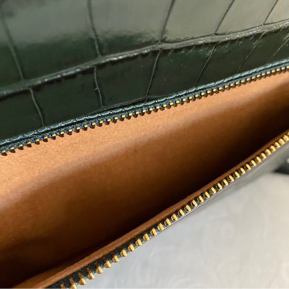 Tory Burch deep green croc 2 way bag - Picture 7 of 16